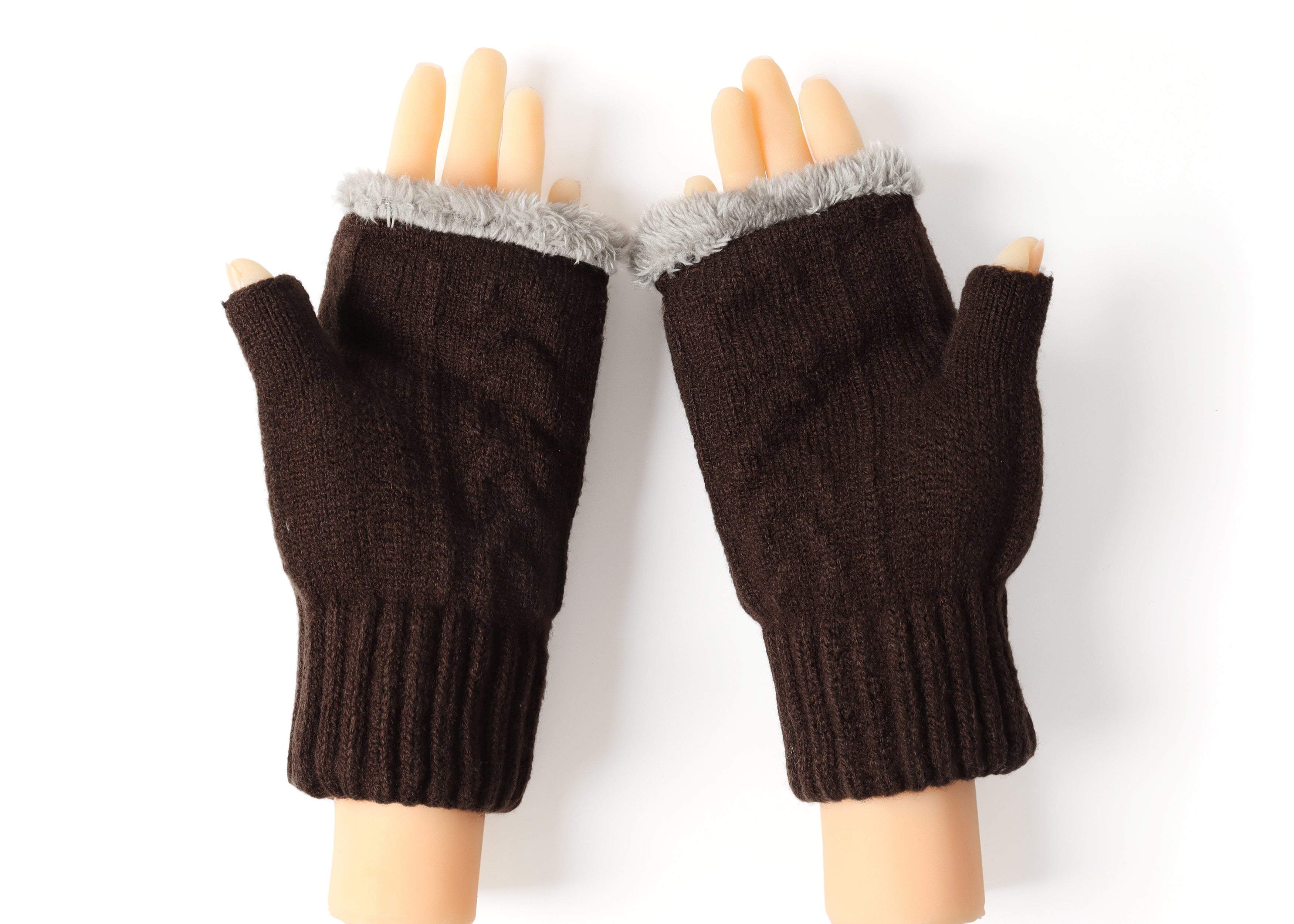 Gloves - Fingerless Double-layer Ultra Plush Knit Gloves