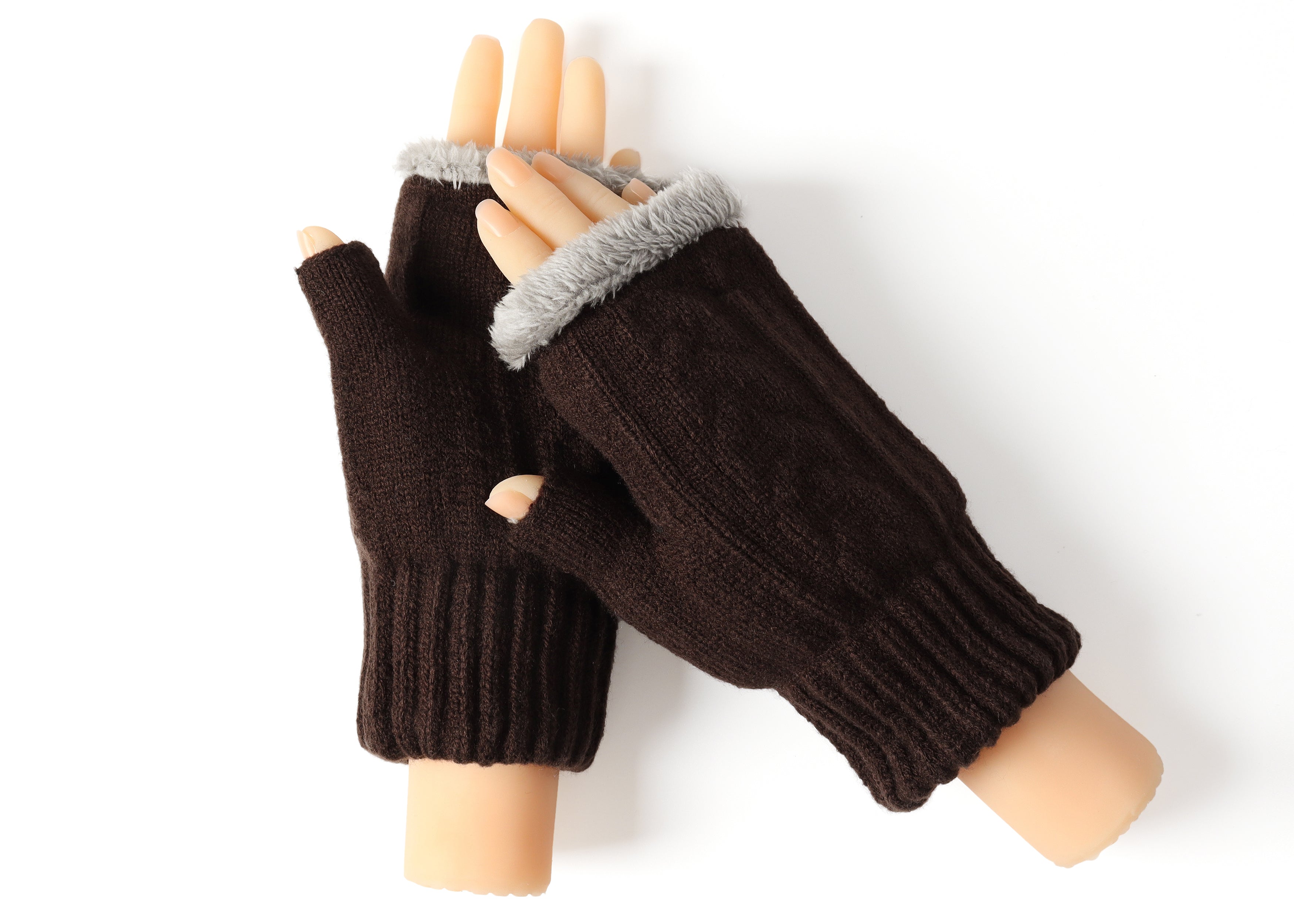 Gloves - Fingerless Double-layer Ultra Plush Knit Gloves