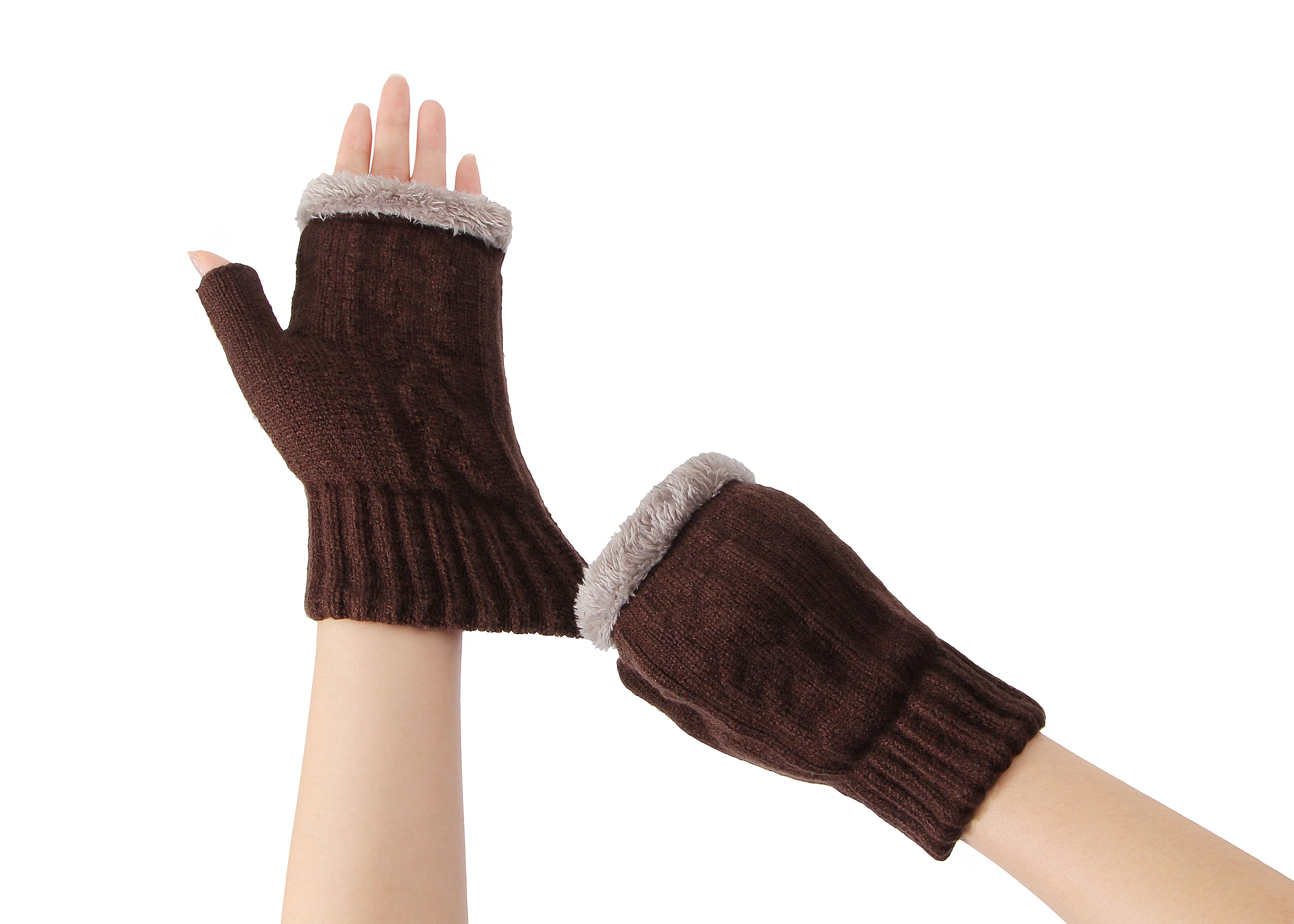 Gloves - Fingerless Double-layer Ultra Plush Knit Gloves