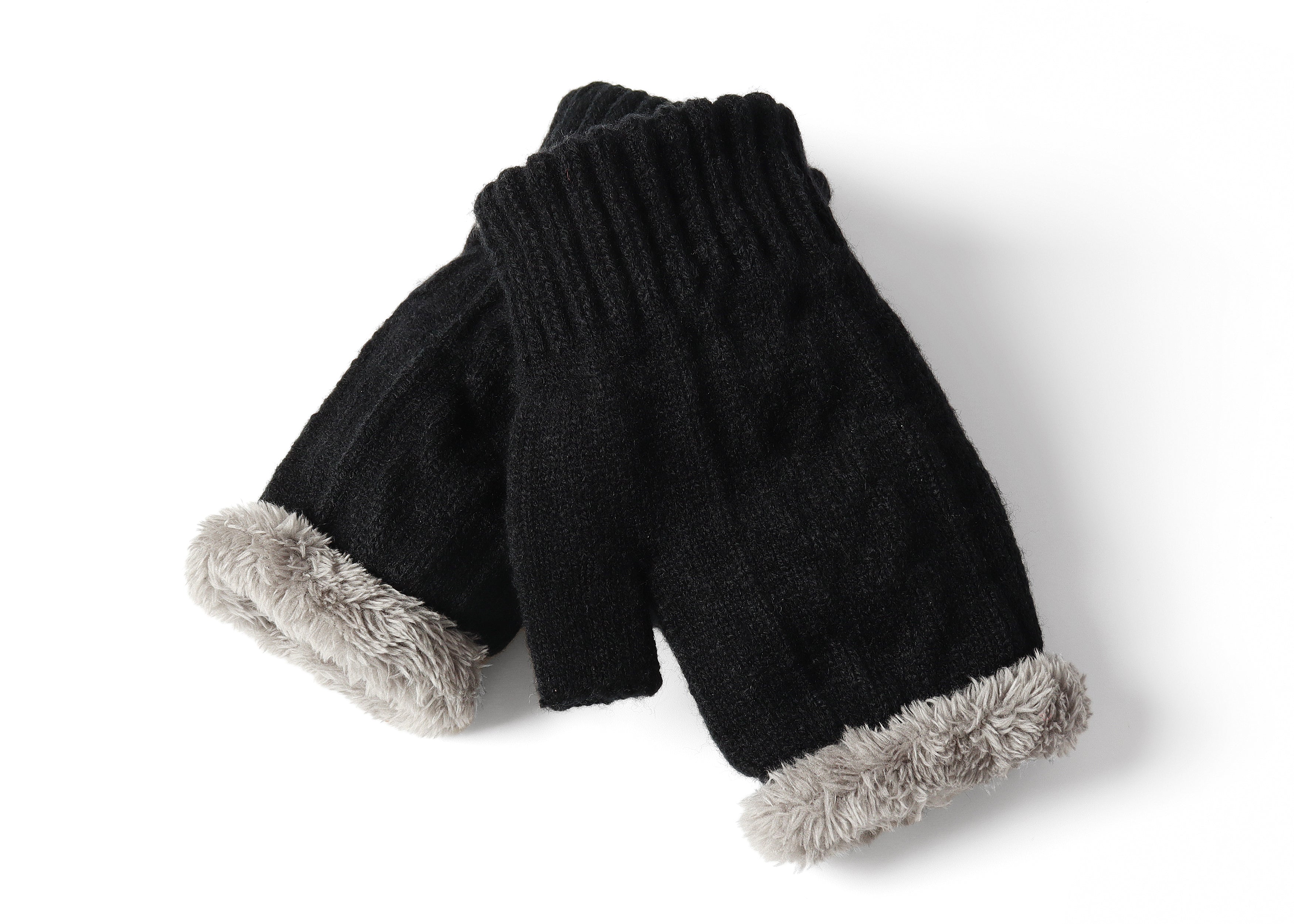 Gloves - Fingerless Double-layer Ultra Plush Knit Gloves