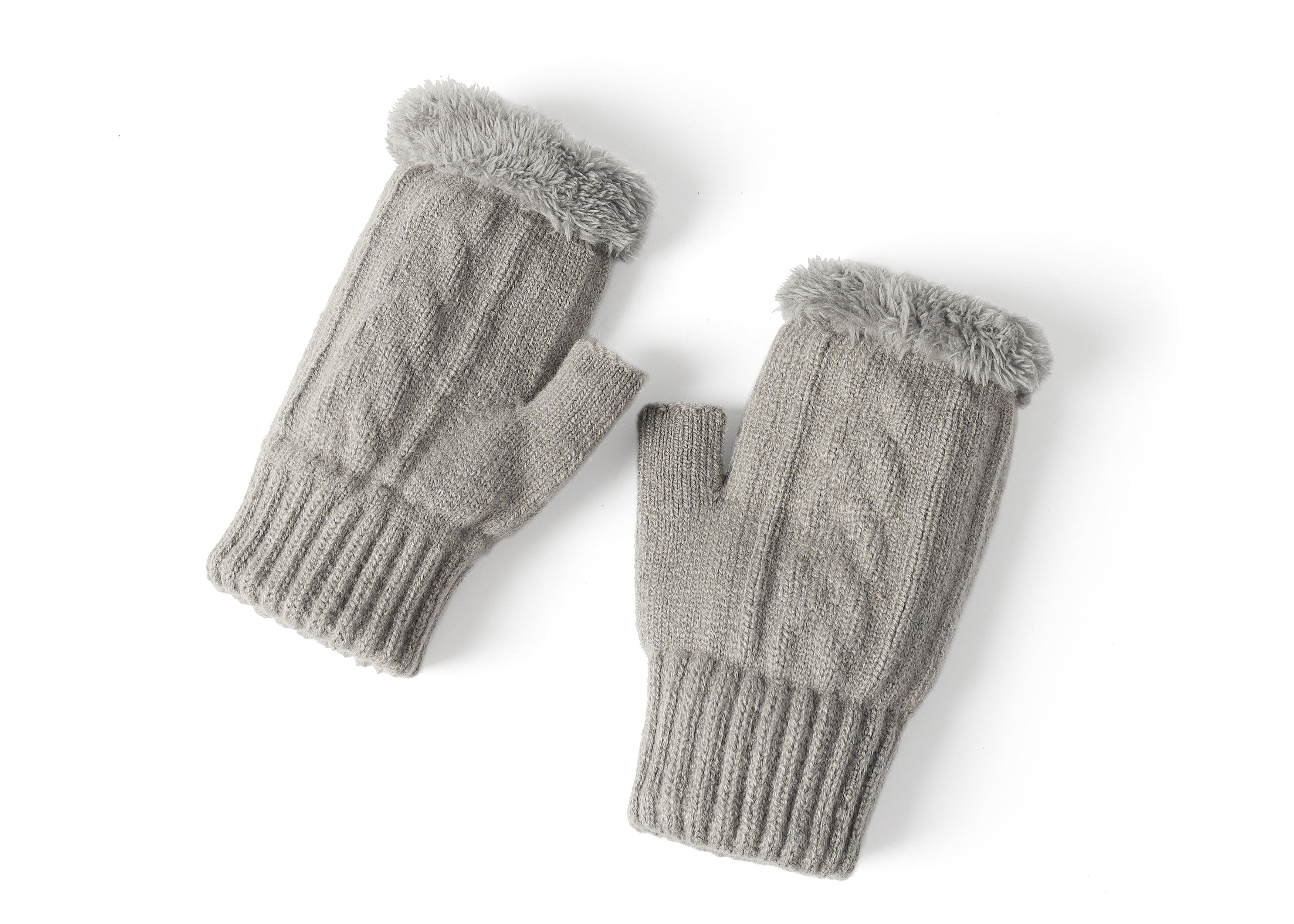 Gloves - Fingerless Double-layer Ultra Plush Knit Gloves