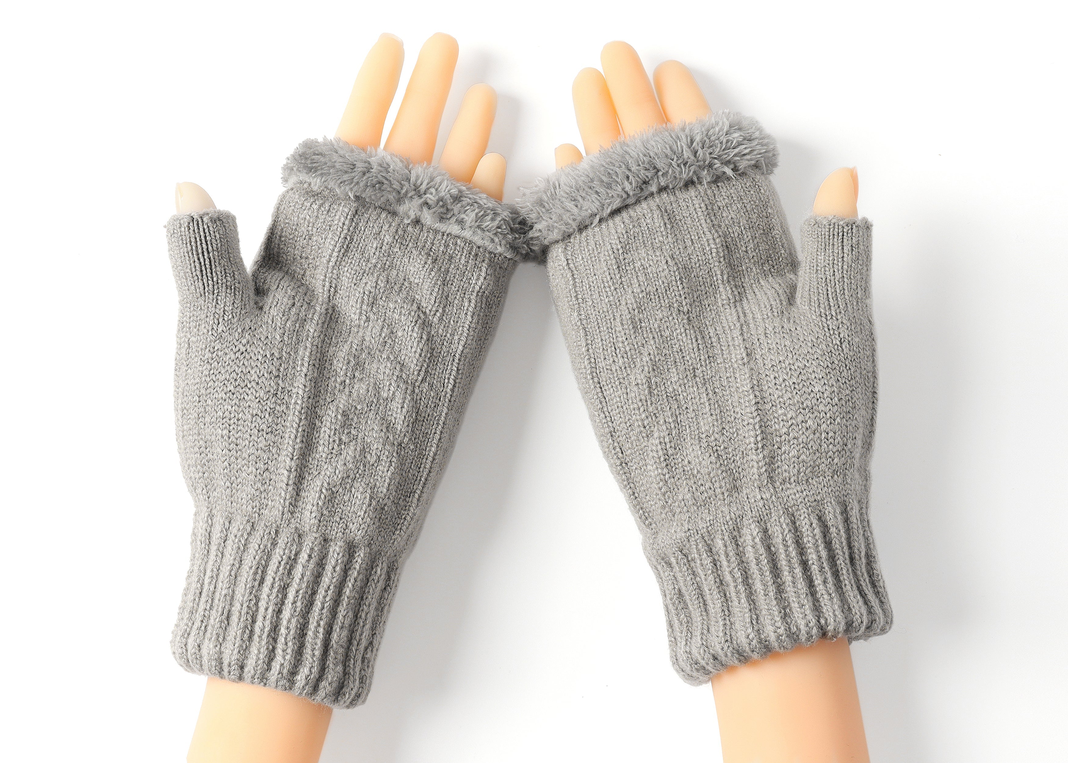 Gloves - Fingerless Double-layer Ultra Plush Knit Gloves