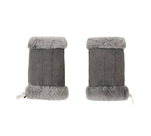 Gloves - Fluffy Fingerless Sheepskin Wool Mittens