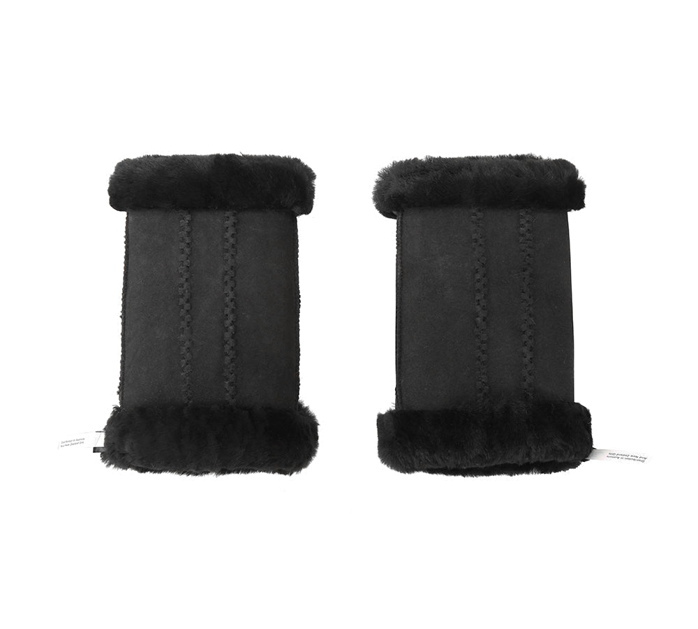 Gloves - Fluffy Fingerless Sheepskin Wool Mittens