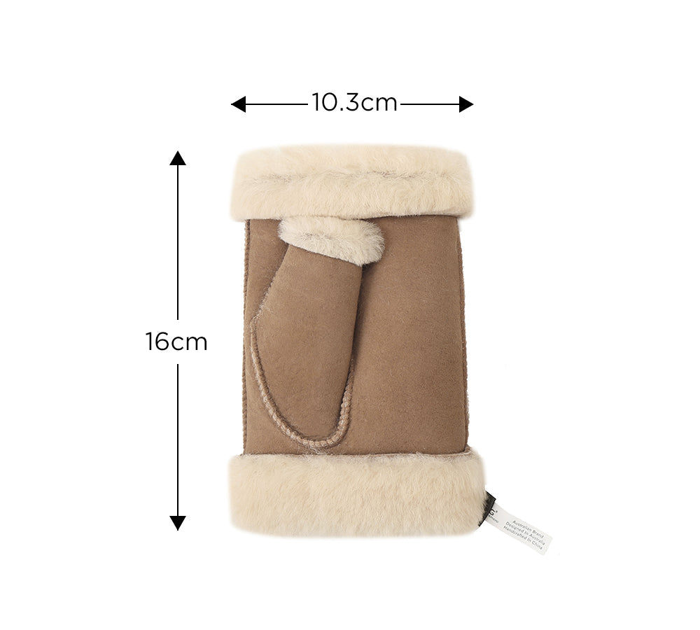 Gloves - Fluffy Fingerless Sheepskin Wool Mittens