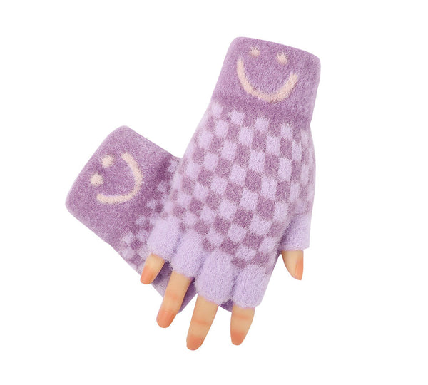 Gloves - Kids Knit Fingerless Ultra Plush Knit Gloves