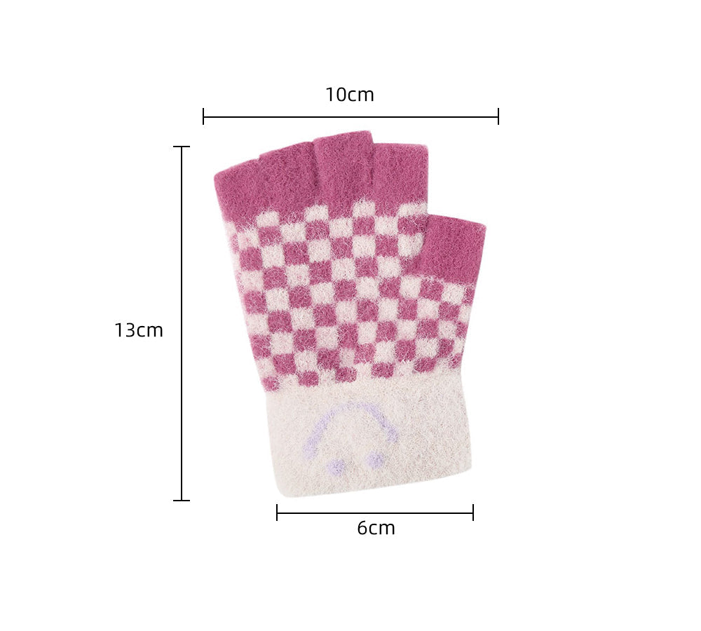 Gloves - Kids Knit Fingerless Ultra Plush Knit Gloves