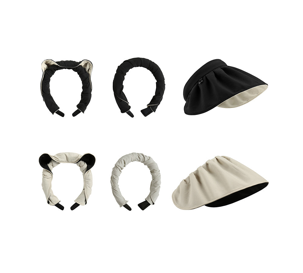 Hats - 2 In 1 Visor Reversible Wide Brim Headband Foldable Cap Lavinia