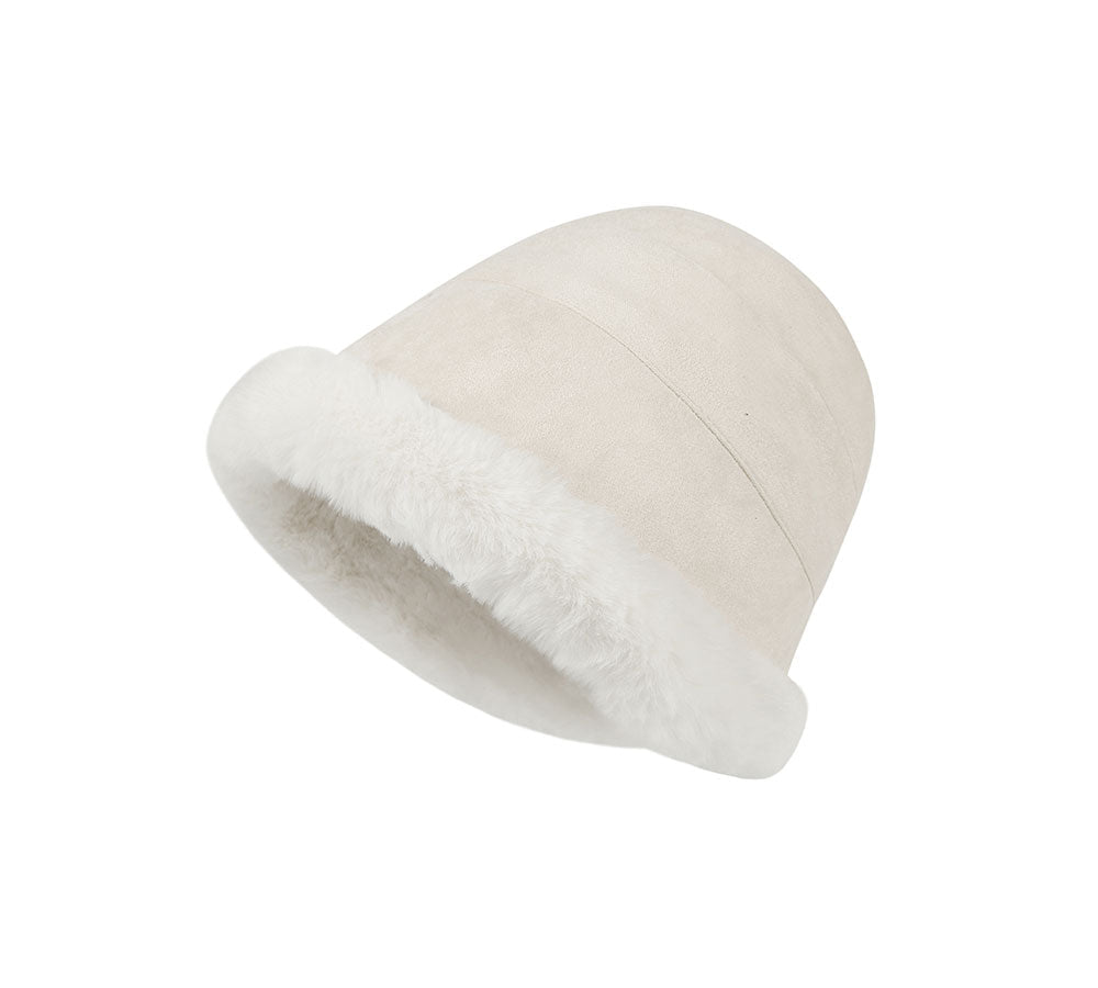 Hats - Suede Fluffy Warm Bucket Hat