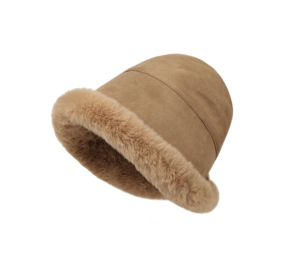 Hats - Suede Fluffy Warm Bucket Hat