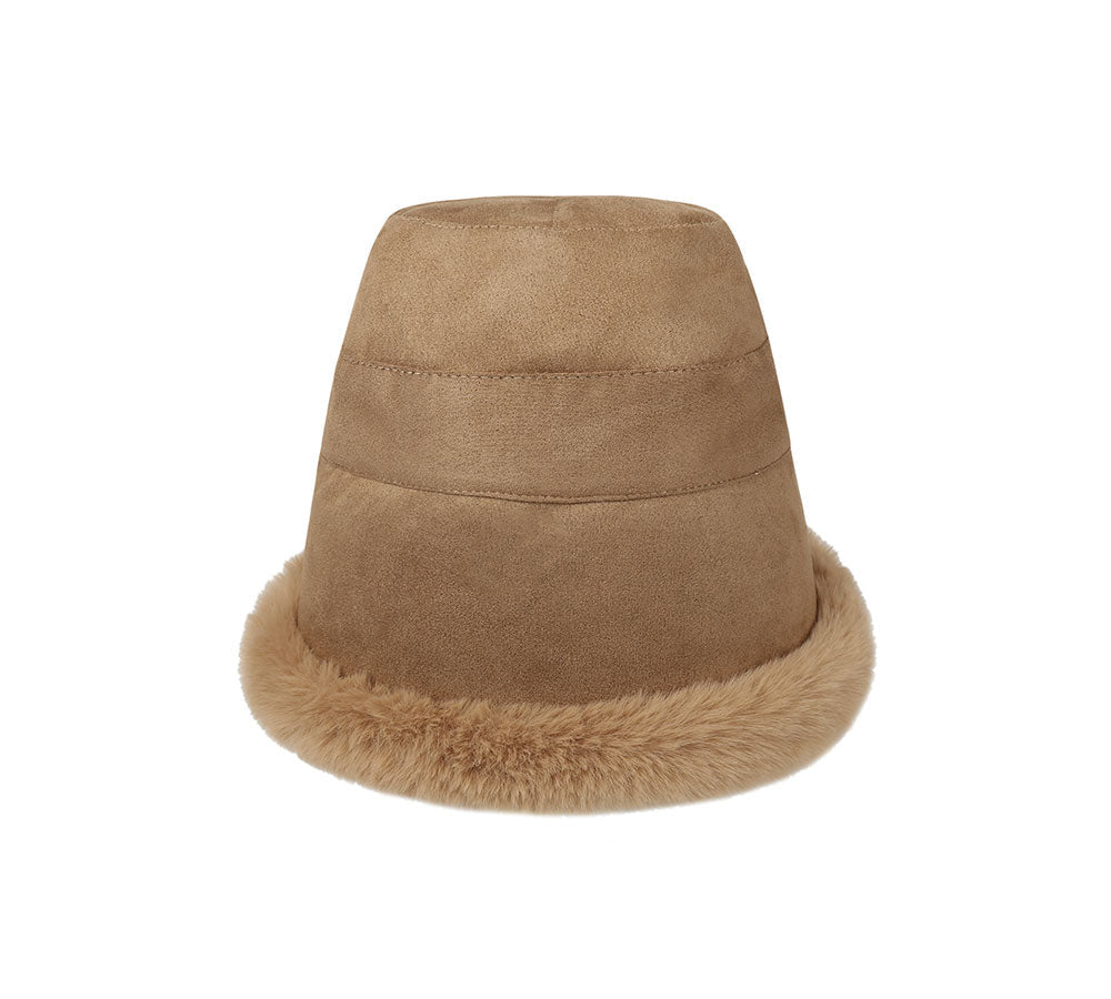 Hats - Suede Fluffy Warm Bucket Hat