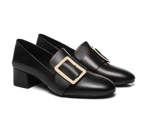 TARRAMARRA® Leather Low Block Kitten Heels Sammi - Kitten Heels - Black - AU Ladies 10 / AU Men 8 / EU 41 - Uggoutlet