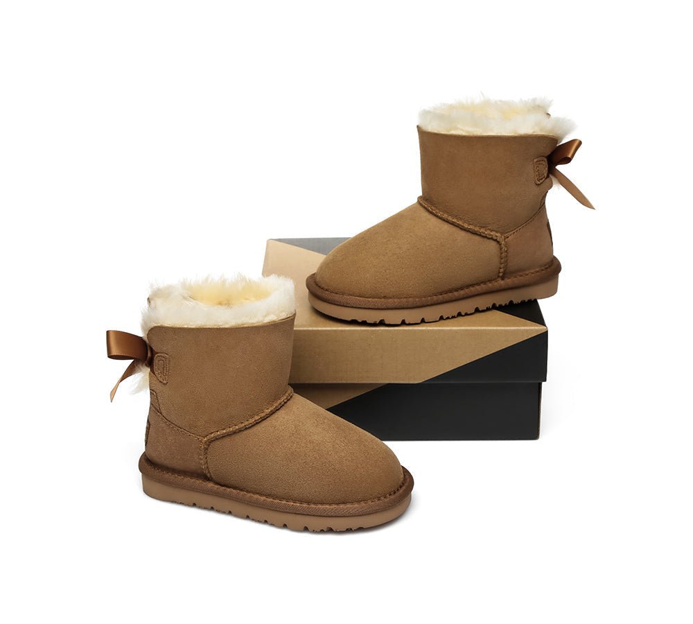 Kids Mini Back Bow Boots - UGG Boots - Chestnut - AU Kids 1 - 2 / EU 33 - Uggoutlet