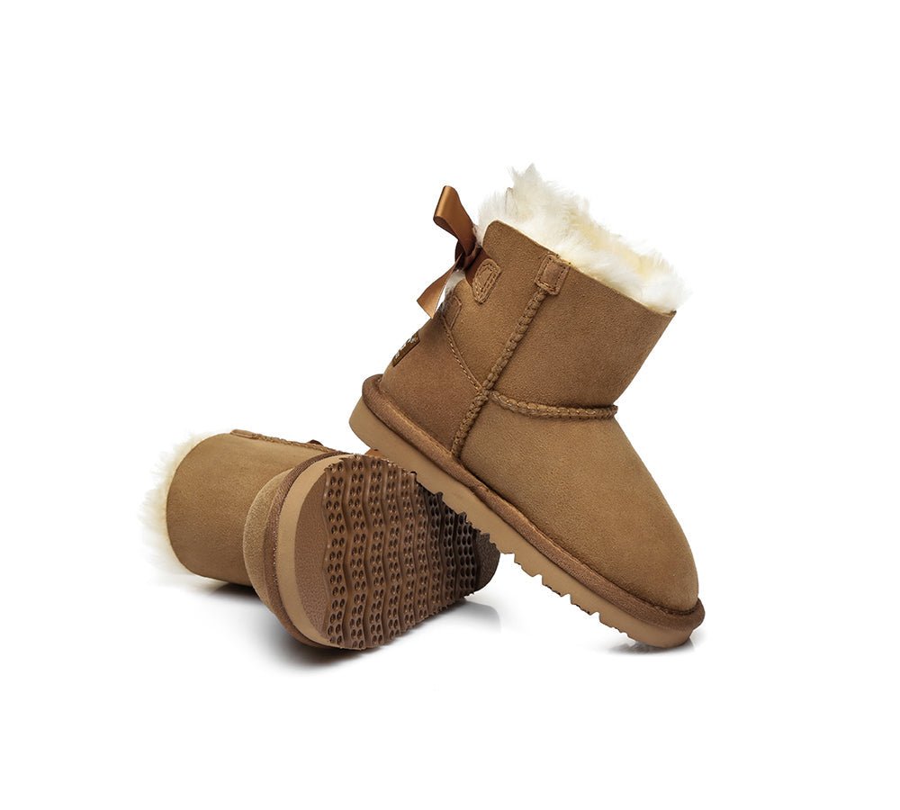 Kids Mini Back Bow Boots - UGG Boots - Chestnut - AU Kids 1 - 2 / EU 33 - Uggoutlet