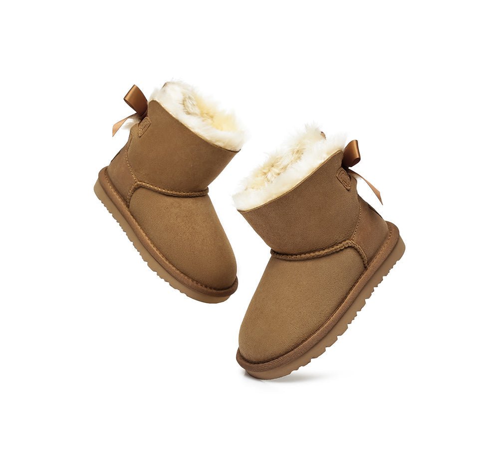 Kids Mini Back Bow Boots - UGG Boots - Chestnut - AU Kids 1 - 2 / EU 33 - Uggoutlet