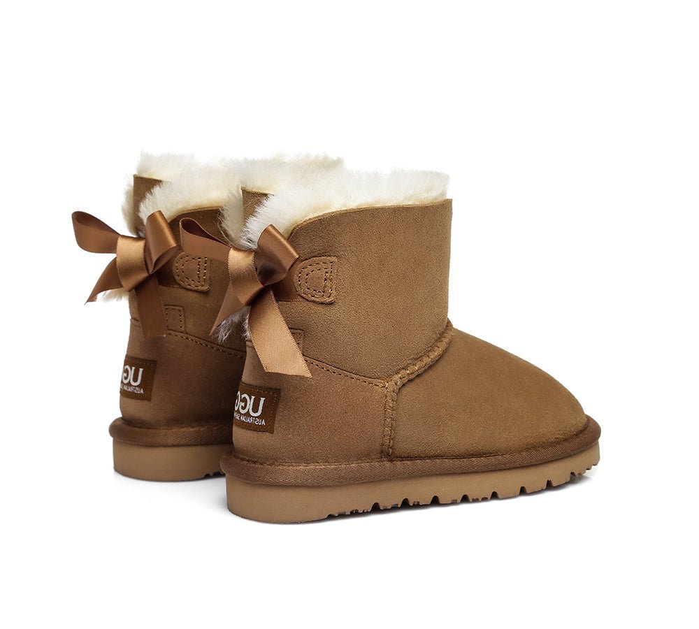 Kids Mini Back Bow Boots - UGG Boots - Chestnut - AU Kids 1 - 2 / EU 33 - Uggoutlet