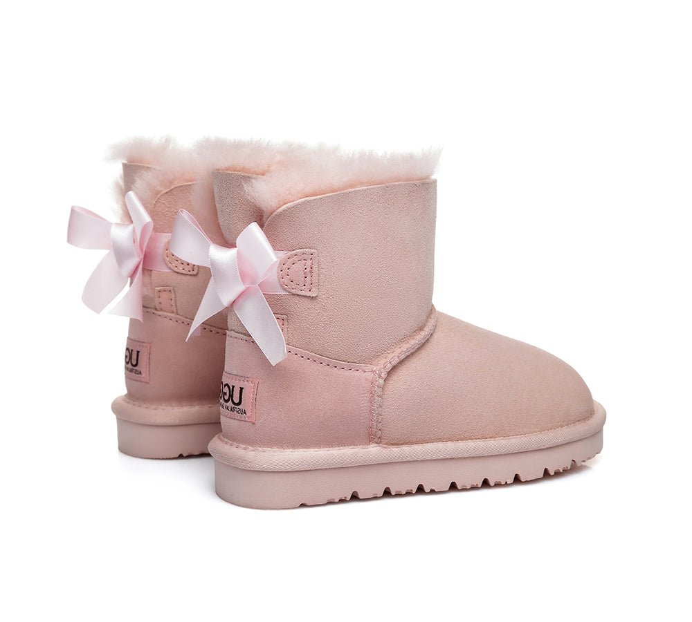 Kids Mini Back Bow Boots - UGG Boots - Pink - AU Kids 1 - 2 / EU 33 - Uggoutlet