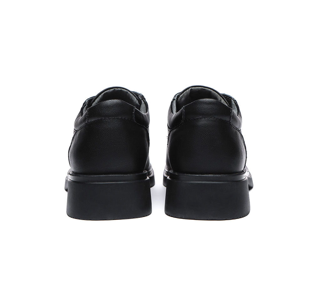 Kids Shoes - Black Leather Senior Lace Up School Shoes