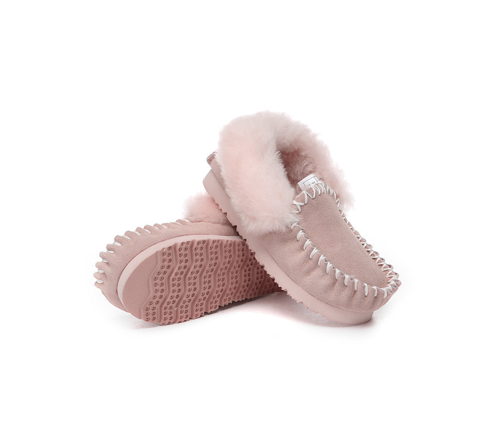 Kids Shoes - Kids Ankle Sheepskin Slipper Popo Moccasin