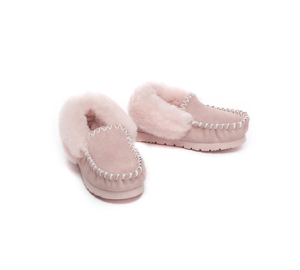 Kids Shoes - Kids Ankle Sheepskin Slipper Popo Moccasin