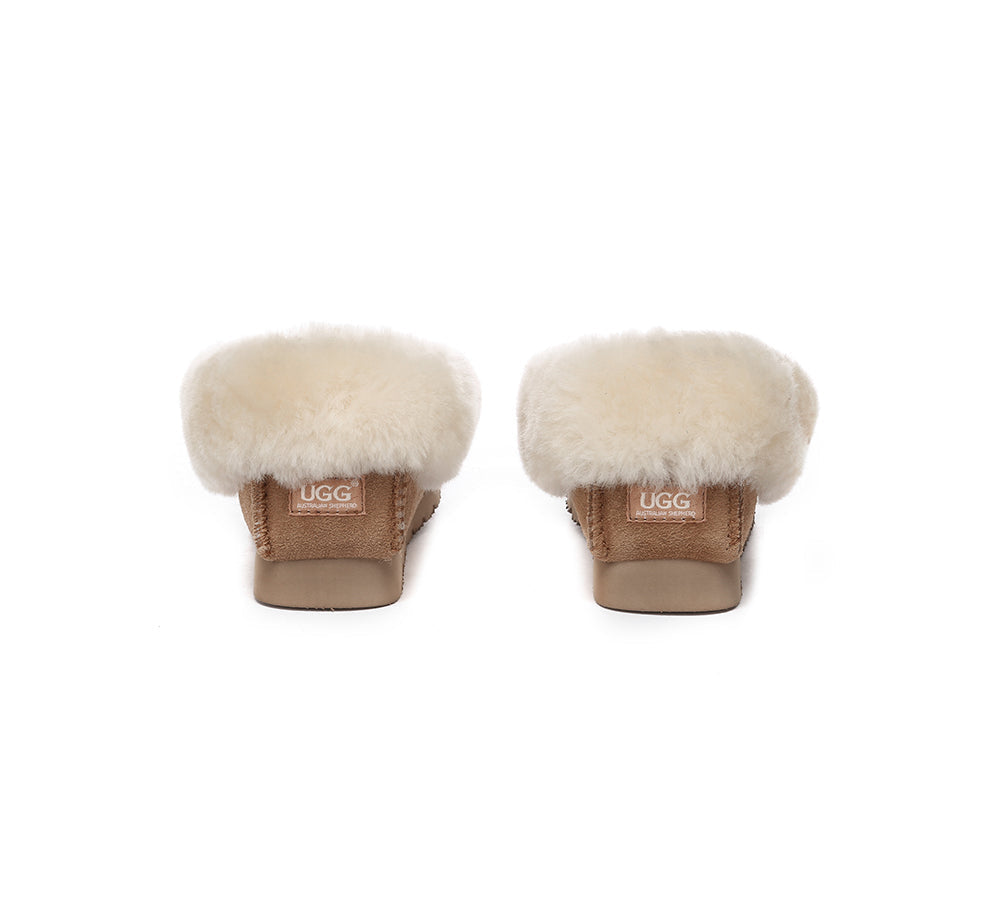 Kids Shoes - Kids Ankle Sheepskin Slipper Popo Moccasin