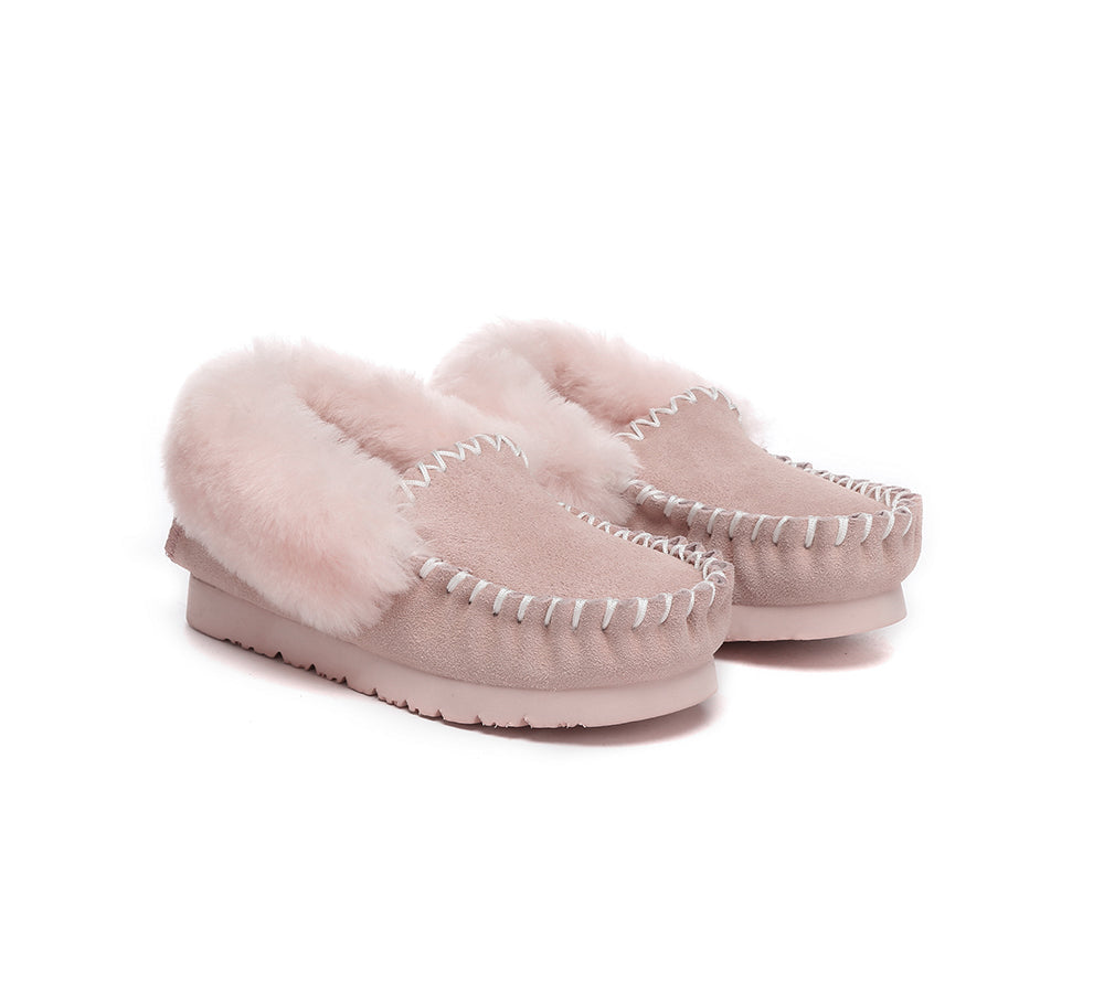 Kids Shoes - Kids Ankle Sheepskin Slipper Popo Moccasin