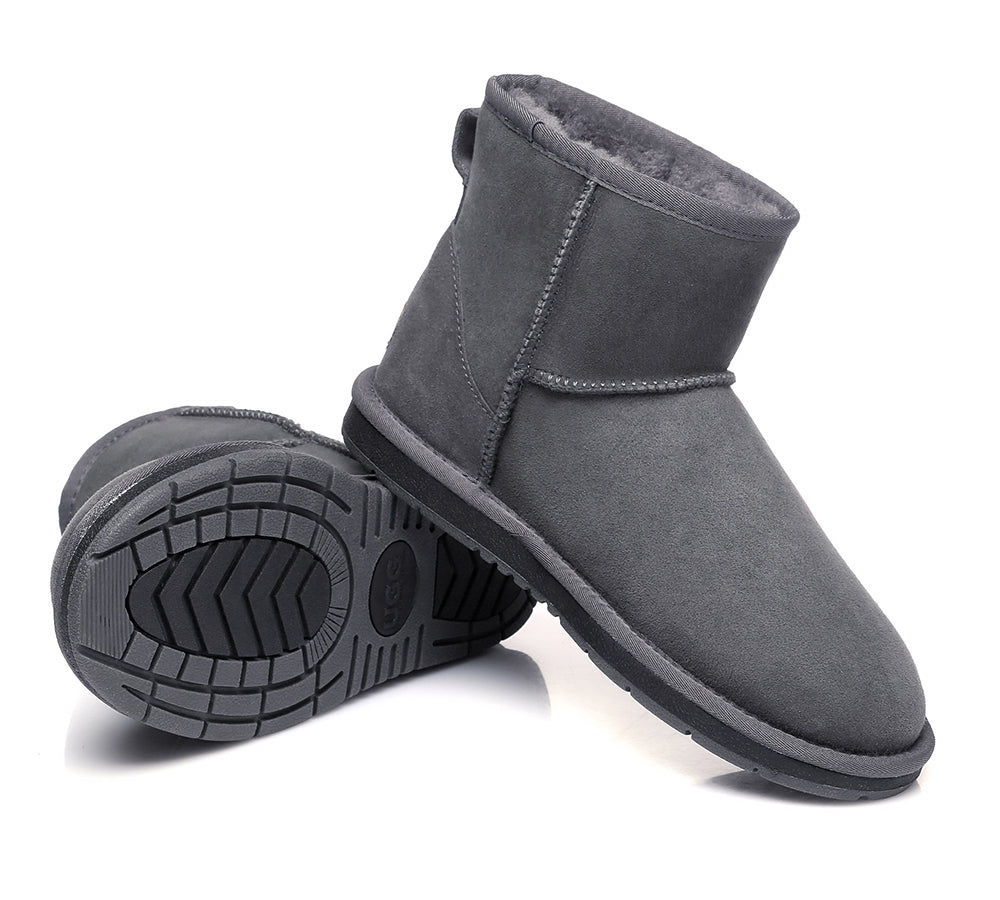 AUSTRALIAN SHEPHERD® UGG Kids Boots Sheepskin Wool Mini Classic Ankle Boots Water Resistant Nonslip - UGG Boots - Grey - AU Ladies 4 / AU Men 2 / EU 35 - Uggoutlet