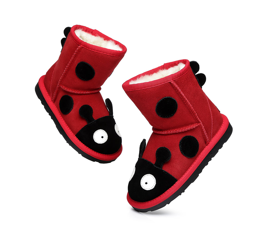 Everugg® Kids Ladybug Ugg Boots - UGG Boots - Red - AU Kids 1-2 / EU 33 - Uggoutlet