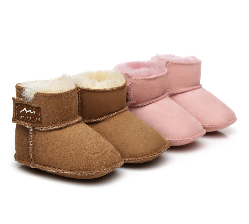 TARRAMARRA® Premium Australian Sheepskin Baby Booties - Kids Shoes - Pink - S - Uggoutlet