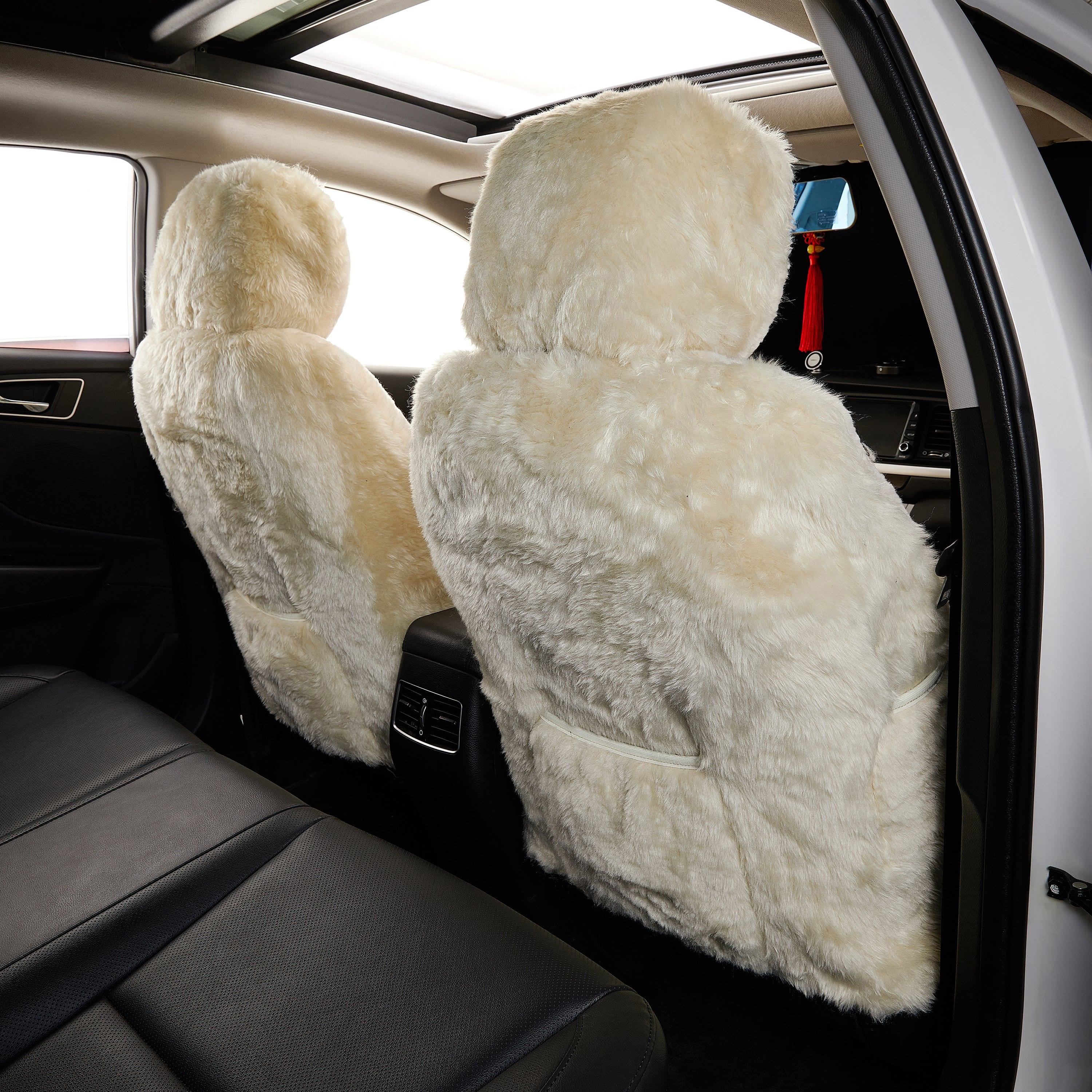 Sheepskin Car Seats Cover Protector Set