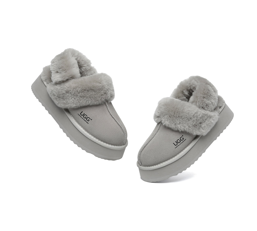 UGG Slippers Women Removable Wool Strap Slingback Platform Musa