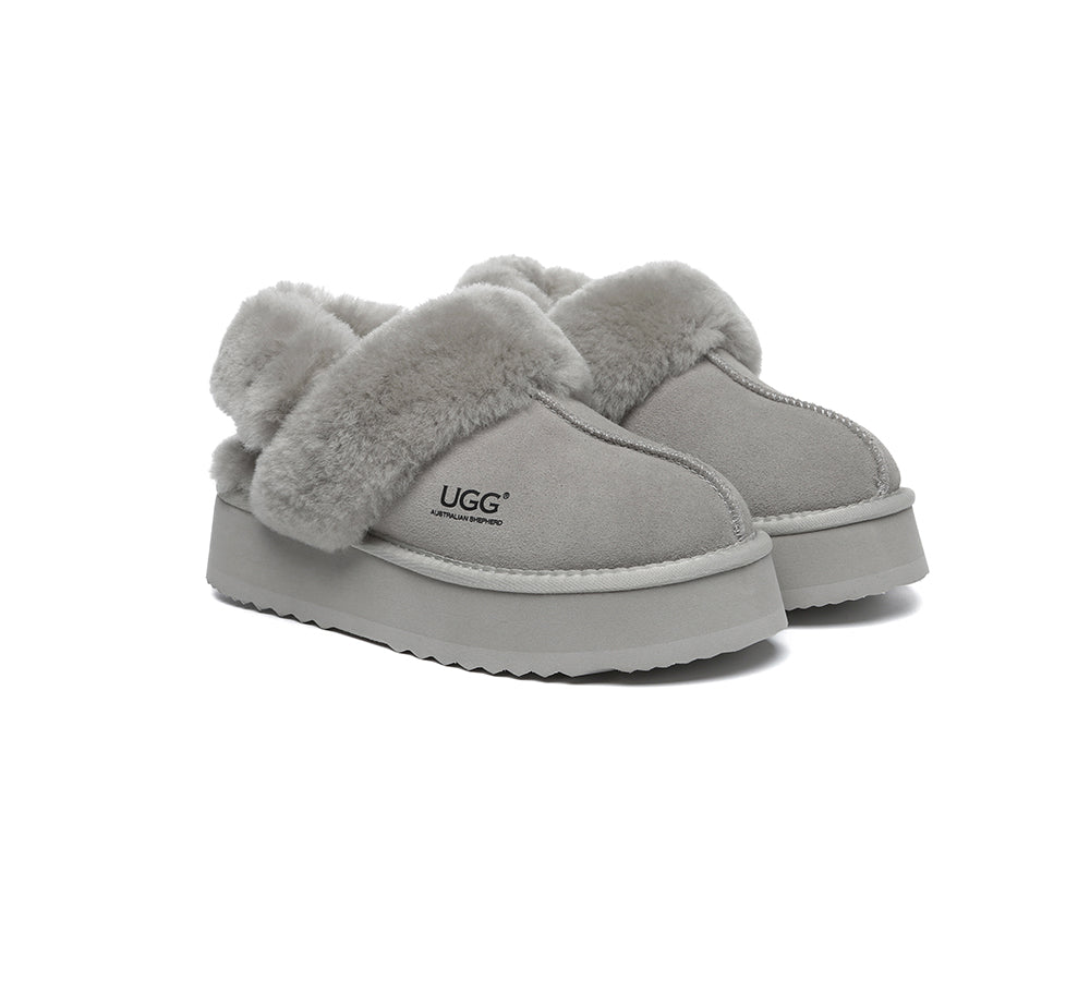 UGG Slippers Women Removable Wool Strap Slingback Platform Musa