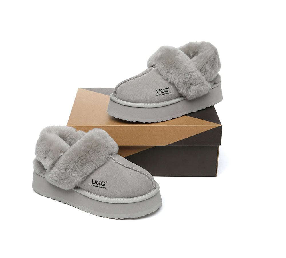 UGG Slippers Women Removable Wool Strap Slingback Platform Musa