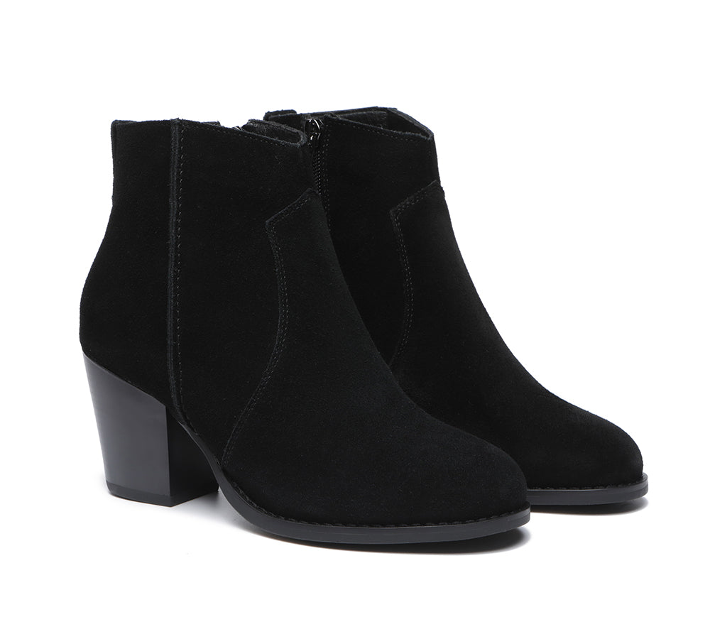 TARRAMARRA® Ankle Leather Zipper Heel Women Boots Velora - Fashion Boots - Black - AU Ladies 10 / AU Men 8 / EU 41 - Uggoutlet