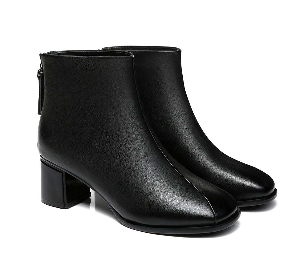 TARRAMARRA® Romina Women Black Leather Ankle Boots - Fashion Boots - Black - AU Ladies 10 / AU Men 8 / EU 41 - Uggoutlet