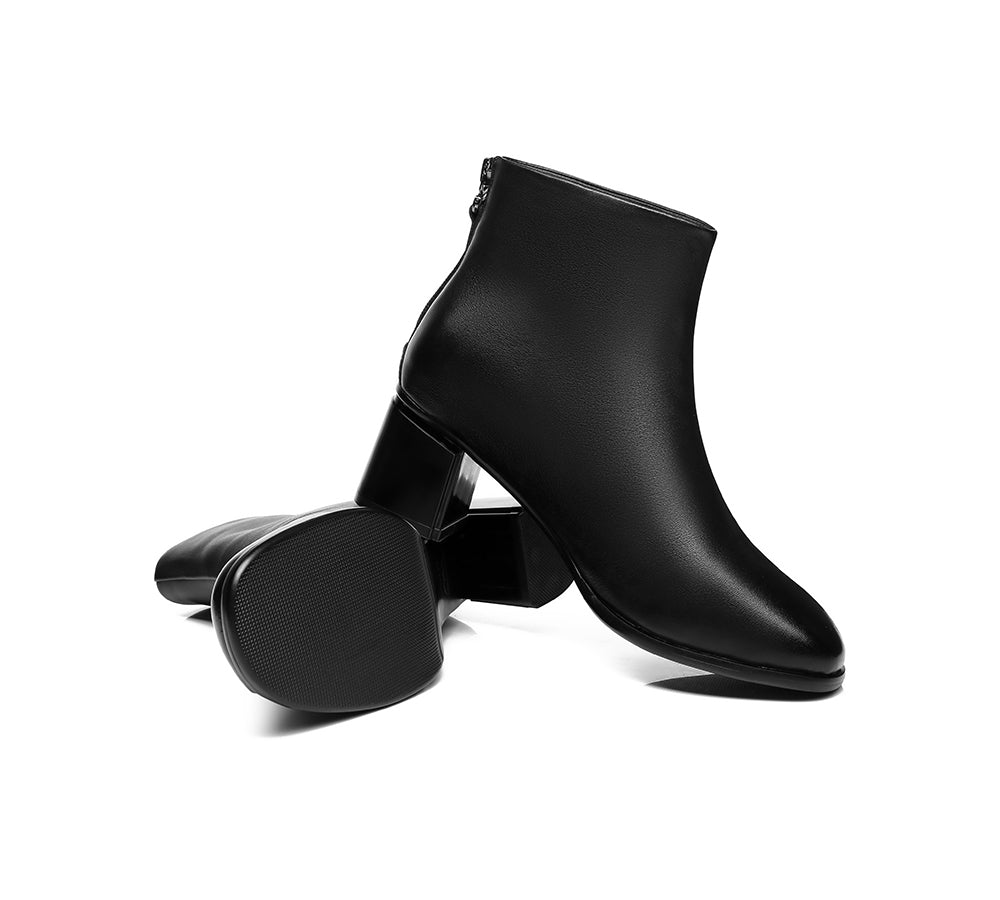 TARRAMARRA® Romina Women Black Leather Ankle Boots - Fashion Boots - Black - AU Ladies 10 / AU Men 8 / EU 41 - Uggoutlet