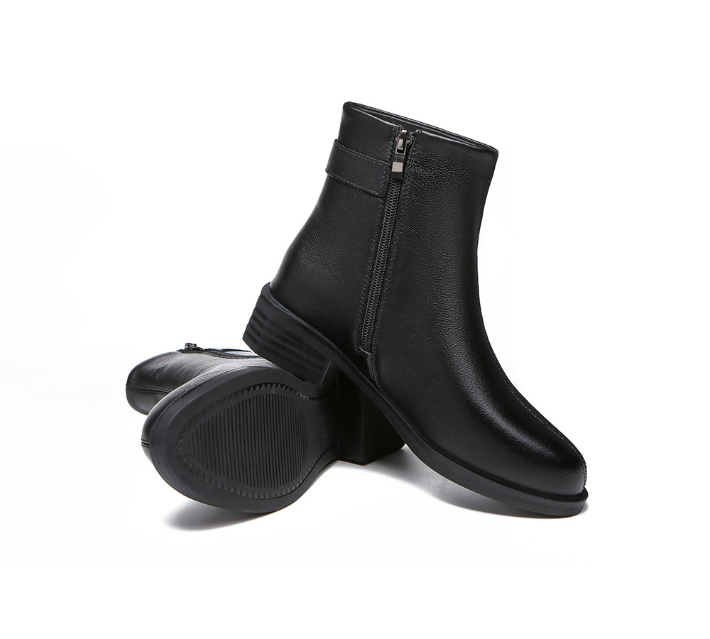 TARRAMARRA® Women Leather Boots Ivana Buckled Chelsea Boots - Fashion Boots - Black - AU Ladies 10 / AU Men 8 / EU 41 - Uggoutlet