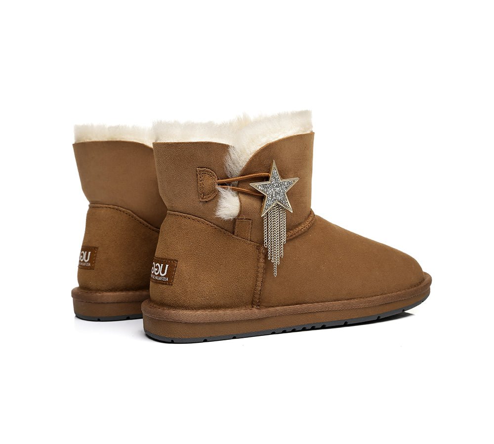 Mini Boots Side Star Button Meteor - UGG Boots - Chestnut - AU Ladies 10 / AU Men 8 / EU 41 - Uggoutlet