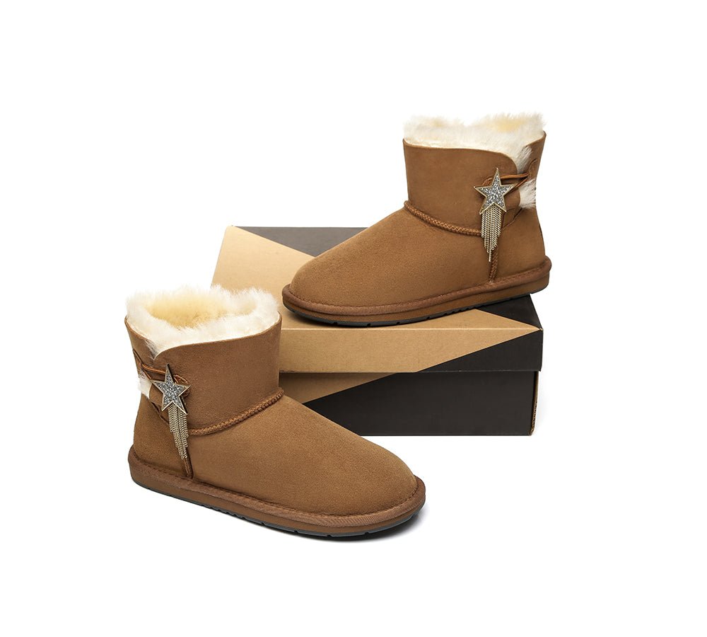 Mini Boots Side Star Button Meteor - UGG Boots - Chestnut - AU Ladies 10 / AU Men 8 / EU 41 - Uggoutlet