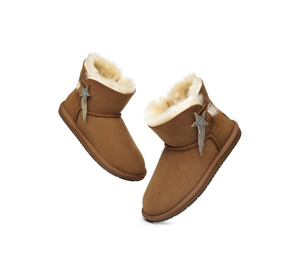 Mini Boots Side Star Button Meteor - UGG Boots - Chestnut - AU Ladies 10 / AU Men 8 / EU 41 - Uggoutlet