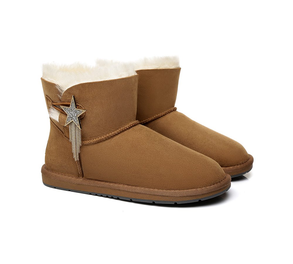 Mini Boots Side Star Button Meteor - UGG Boots - Chestnut - AU Ladies 10 / AU Men 8 / EU 41 - Uggoutlet