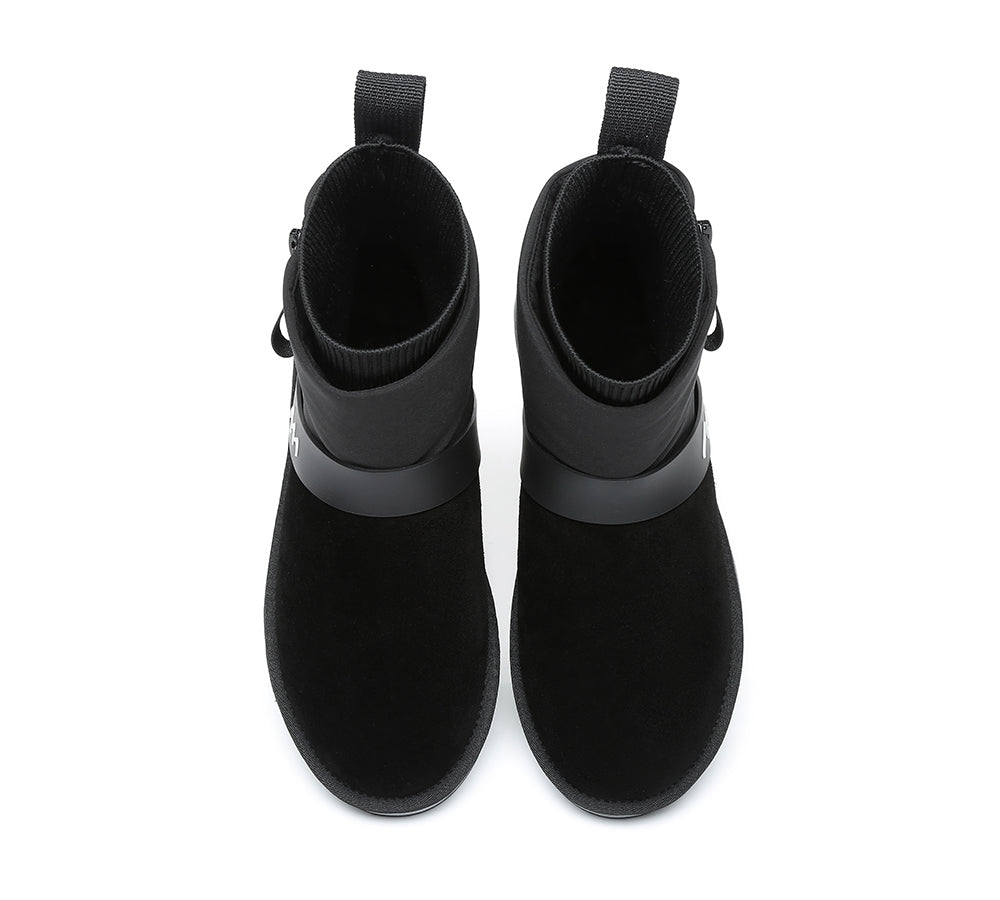 Mini Sheepskin Zipper Boots Women Taya - Boots - Black - AU Ladies 4 / AU Men 2 / EU 35 - Uggoutlet