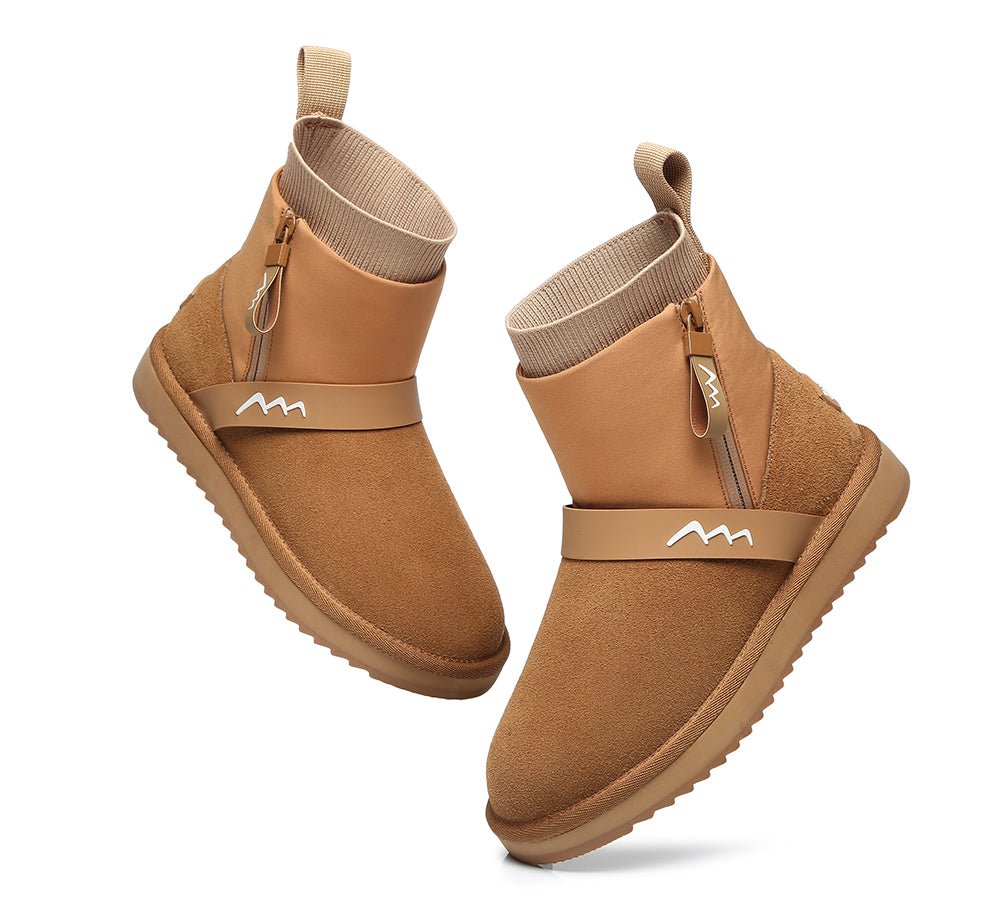 Mini Sheepskin Zipper Boots Women Taya - Boots - Chestnut - AU Ladies 4 / AU Men 2 / EU 35 - Uggoutlet