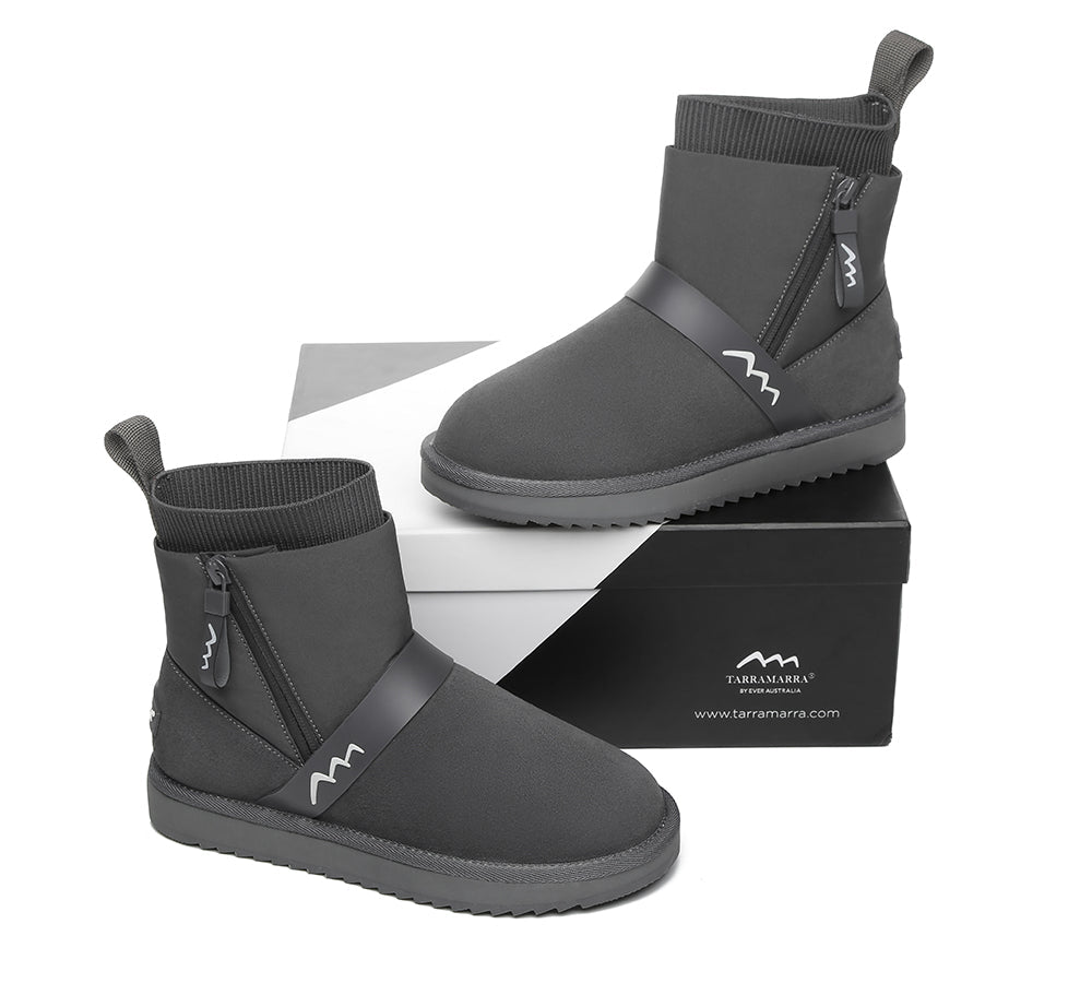 Mini Sheepskin Zipper Boots Women Taya - Boots - Grey - AU Ladies 4 / AU Men 2 / EU 35 - Uggoutlet