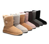 Premium Australian Sheepskin Boots Unisex Short Button Plus - UGG Boots - Goat Grey - AU Ladies 4 / AU Men 2 / EU 35 - Uggoutlet