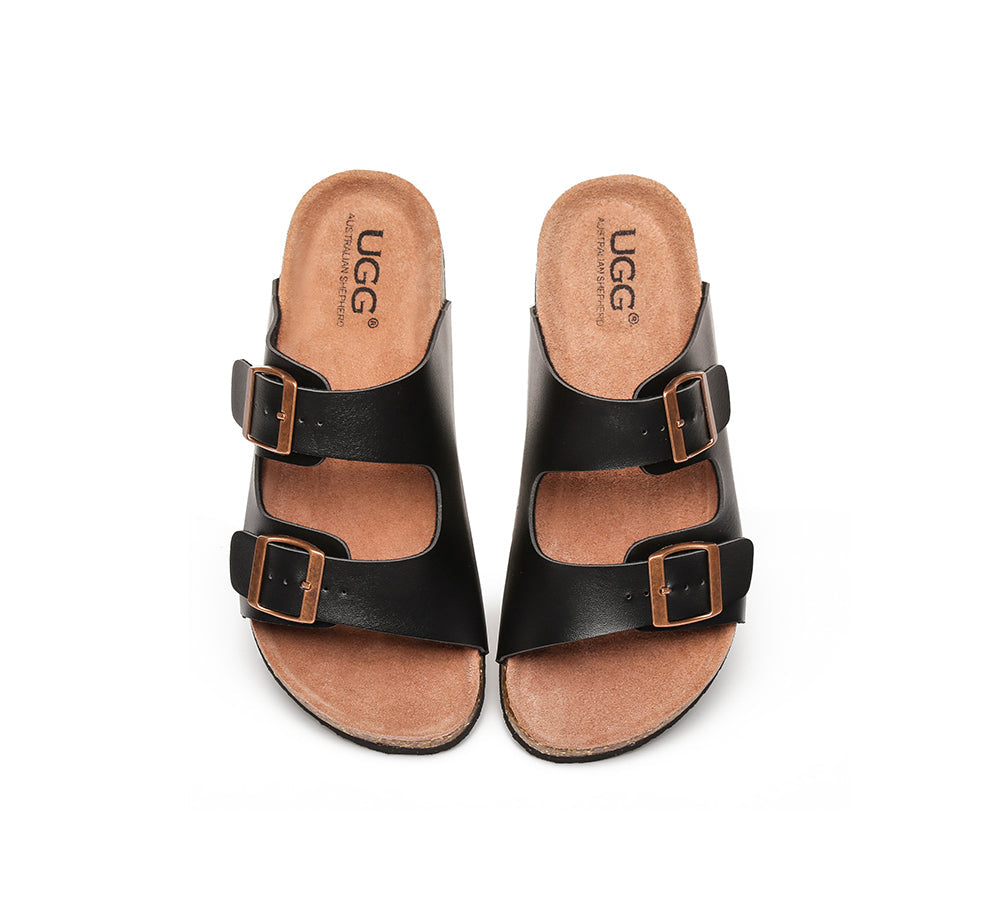 Sandals - AS UGG Summer Unisex Beach Slip-on Flats Sandal Slides Mick