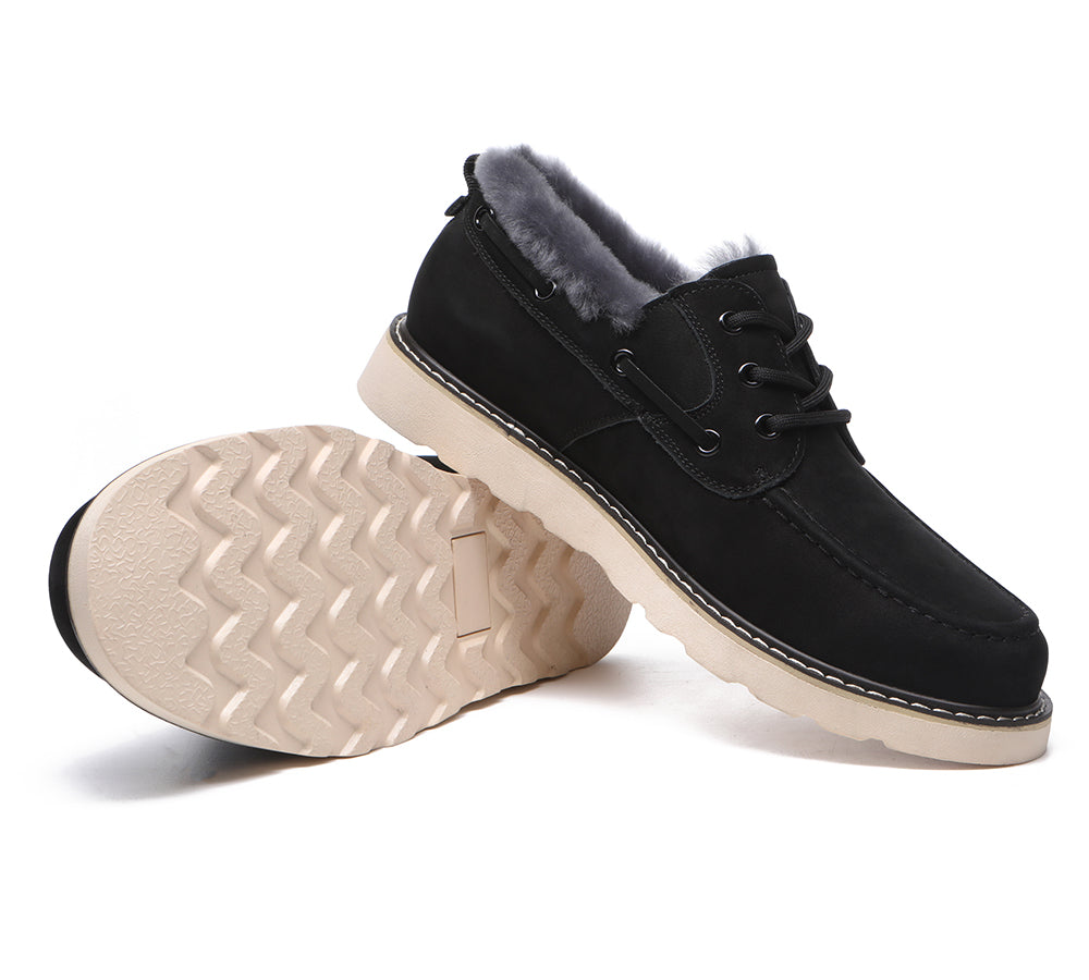 Shoes - Lace Up Sheepskin Casual Men Shoes Trekker