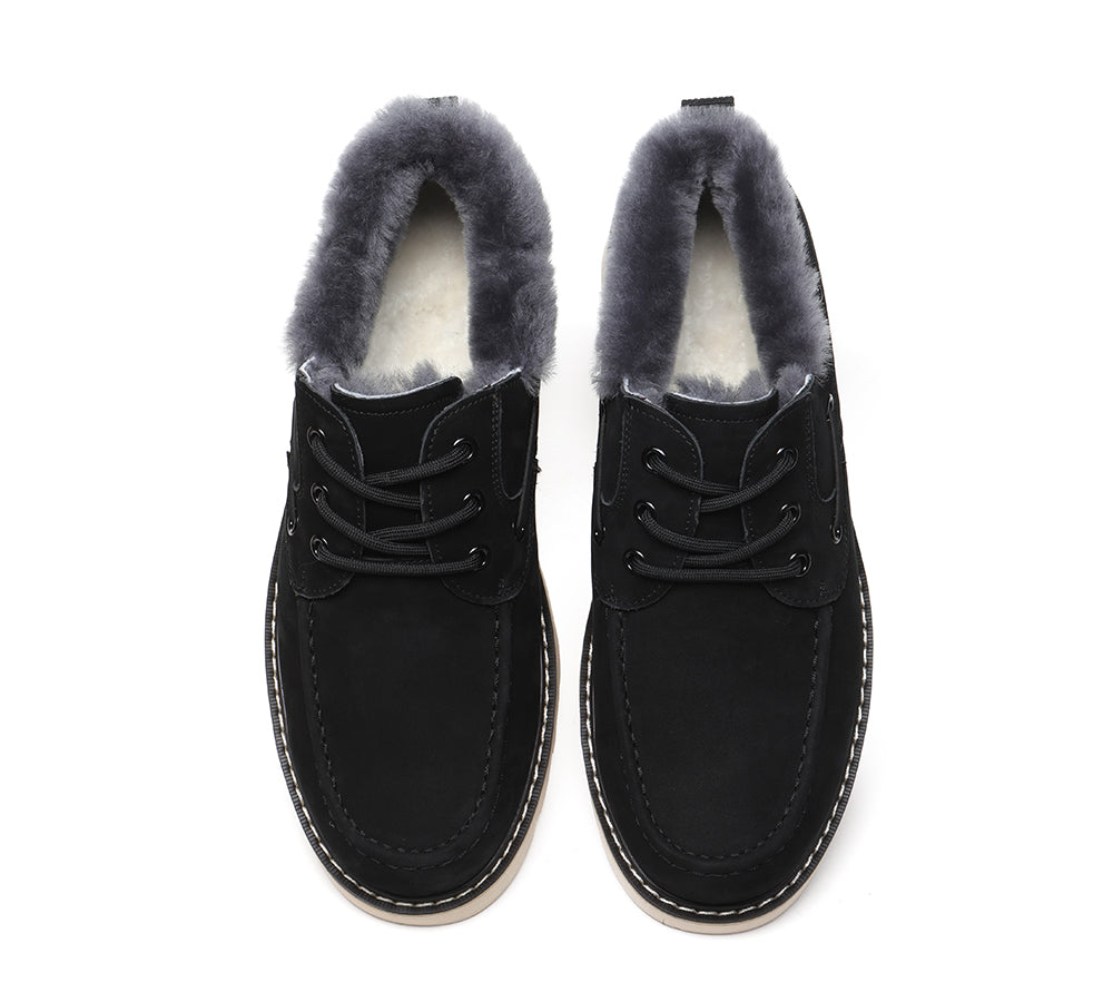 Shoes - Lace Up Sheepskin Casual Men Shoes Trekker