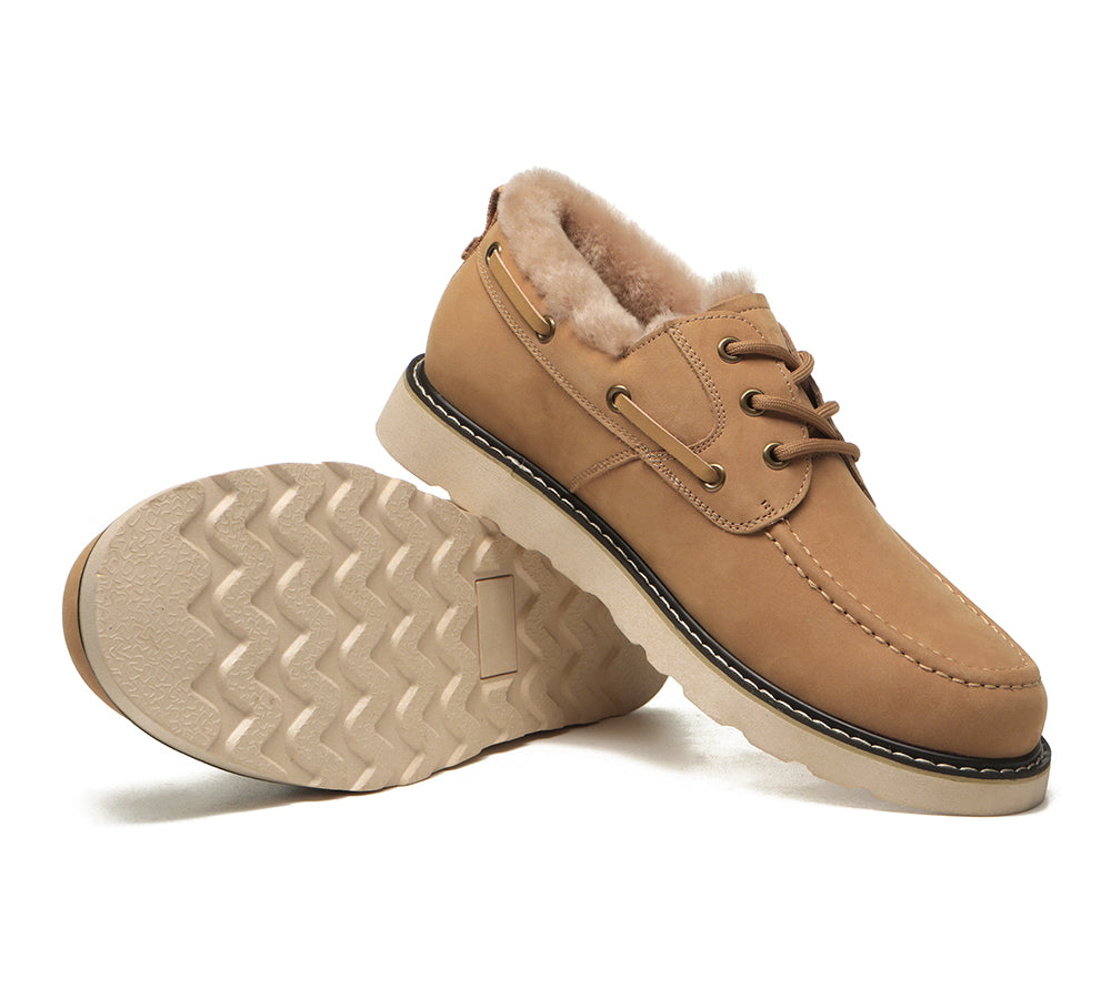 Shoes - Lace Up Sheepskin Casual Men Shoes Trekker