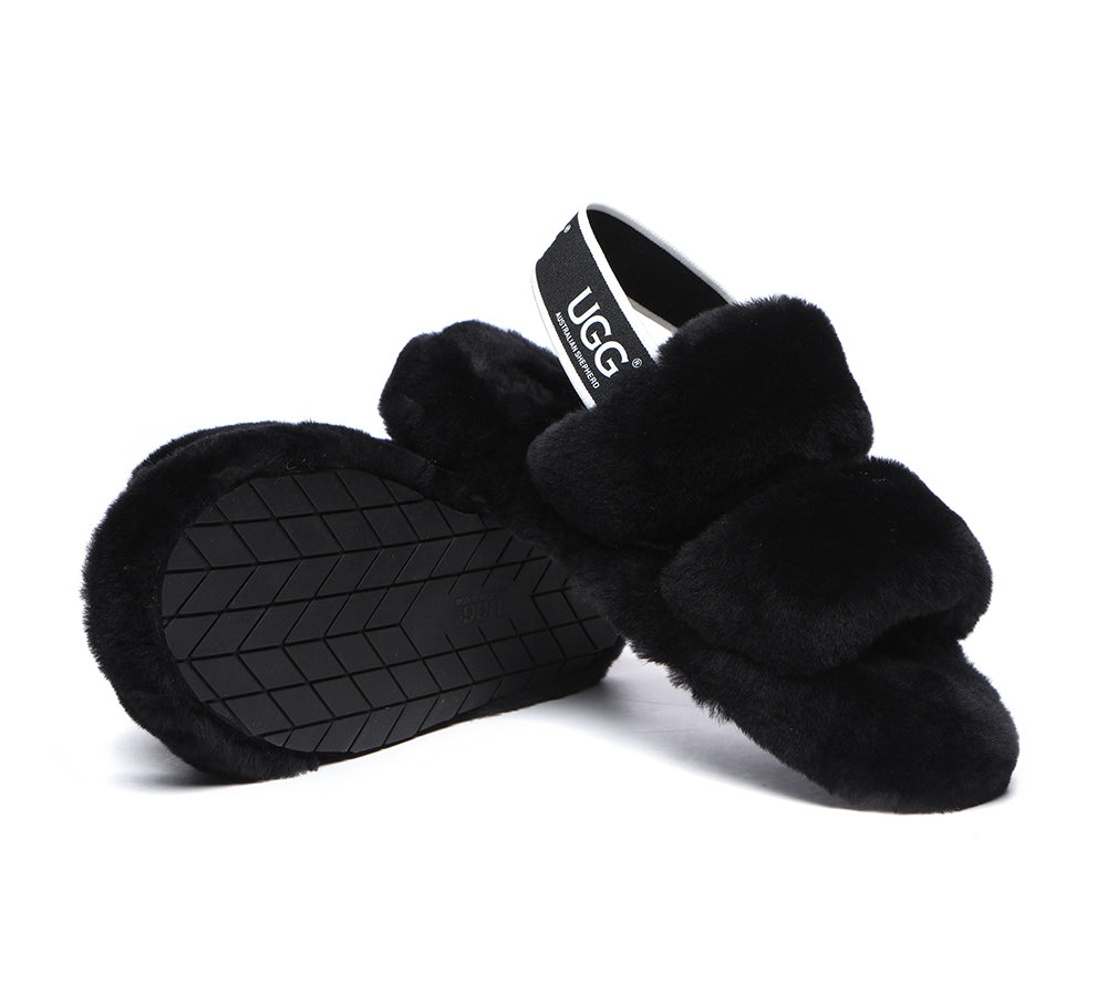 Slides - AS UGG Slingback Fluffy Slides Women Lonnie